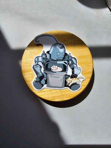 Robot with Cats Sticker