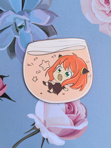 Anime Girl in Glass Cup