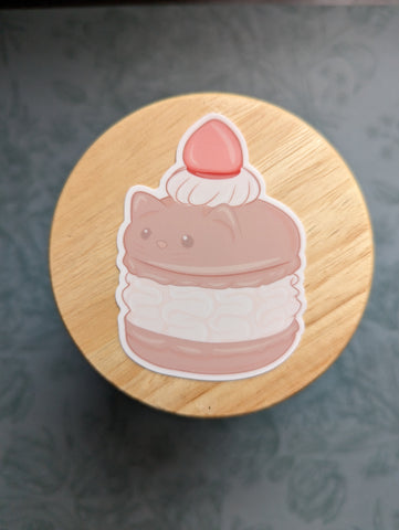 Kawaii Macaroon Cat Neko Dessert Sticker