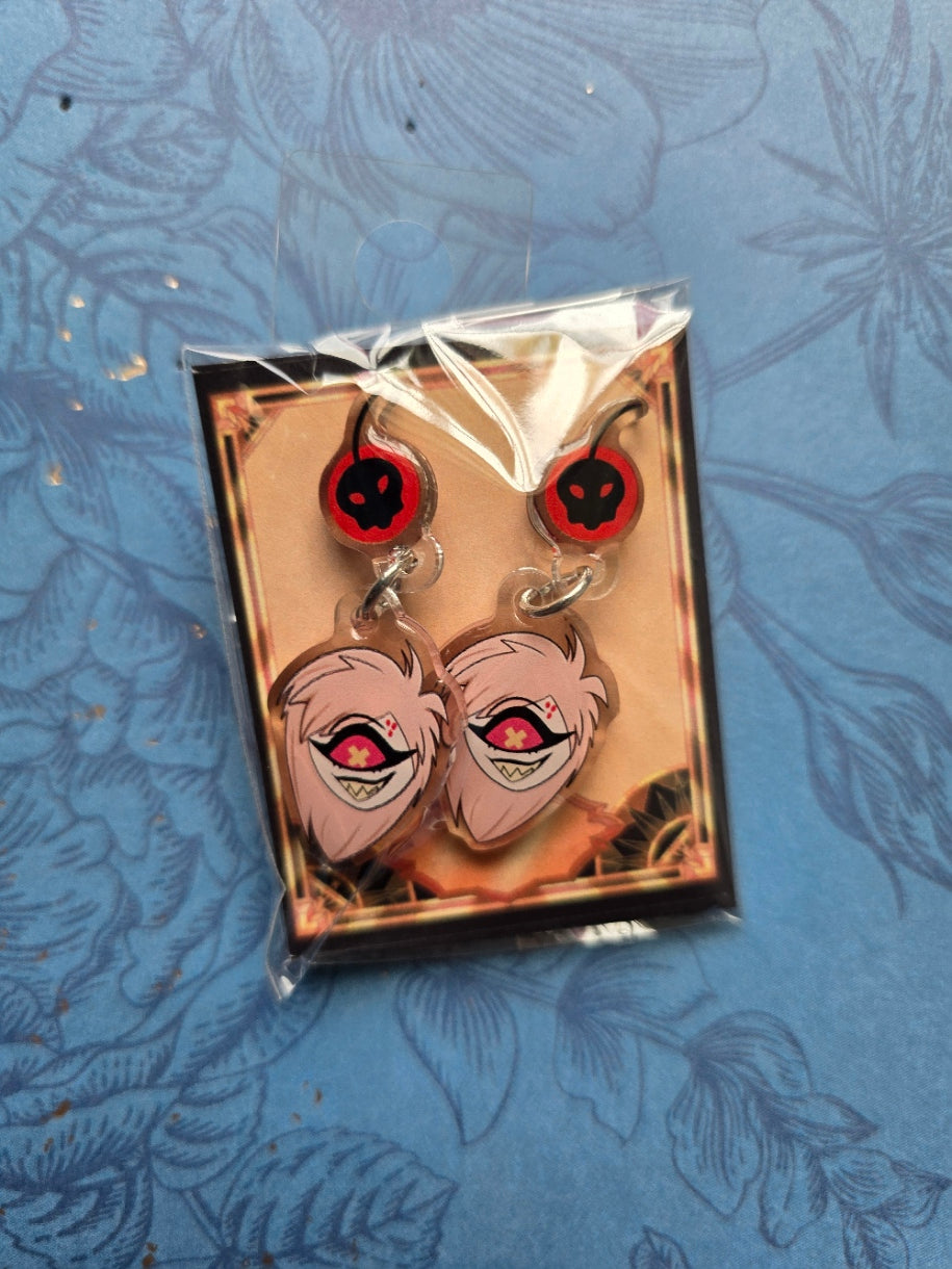 Hazbin Hotel Cherri Bomb earrings