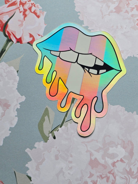 Holographic Trans  Kawaii Sticker