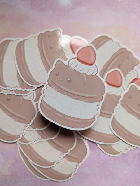 Kawaii Macaroon Cat Neko Dessert Sticker